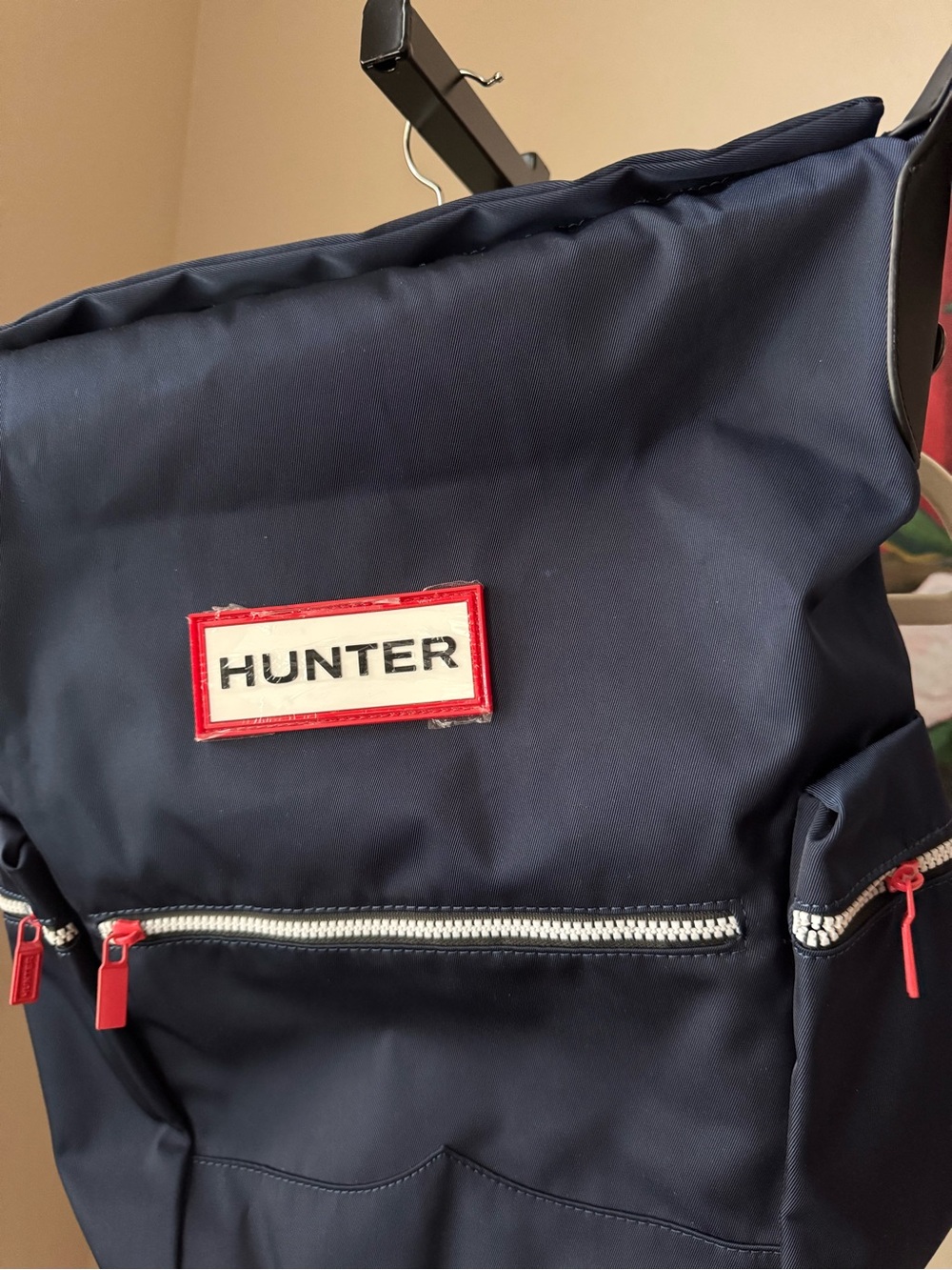 Hunter Black Navy Nylon Backpack with Red Accents - Everyday back pack - Picture 4 of 9